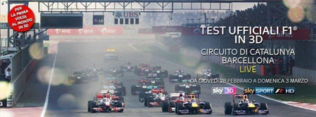 Primo test sulla Formula 1 in 3D e un grande successo per Sky Sports F1 HD e RAI