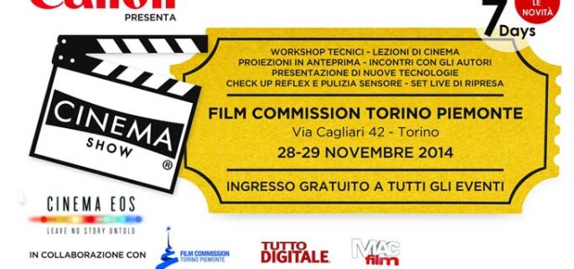 Canon Cinema Show a Torino il 28-29 novembre
