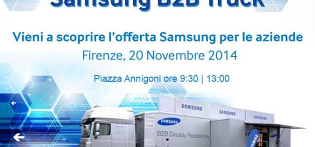 RoadShow Samsung B2B Truck a Firenze il 20 novembre