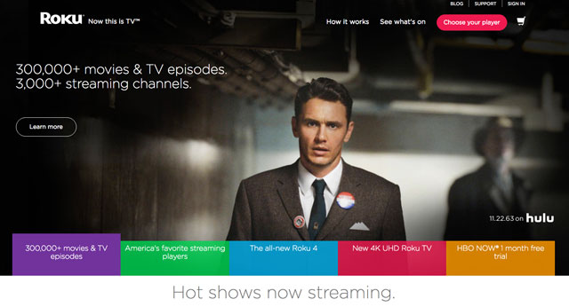 Le prime 3 Tv italiane sulla Tv via cavo Roku in Usa Canada Messico
