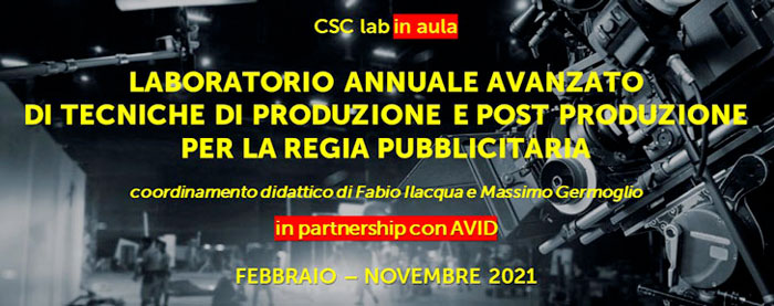 A febbraio 2021 parte il Laboratorio Annuale di Produzione Video del Centro Sperimentale di Cinematografia