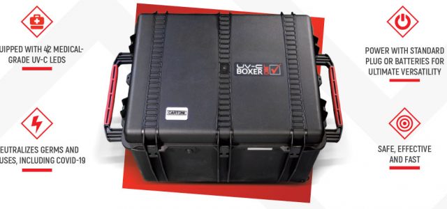 Un box di disinfezione portatile per apparecchiature cine e video