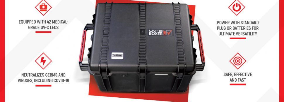 Un box di disinfezione portatile per apparecchiature cine e video
